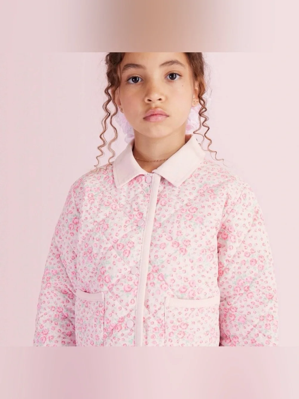 NWT LoveShackFancy x Target Girls Roseheart Quilted Barn Jacket Rose Pink XL